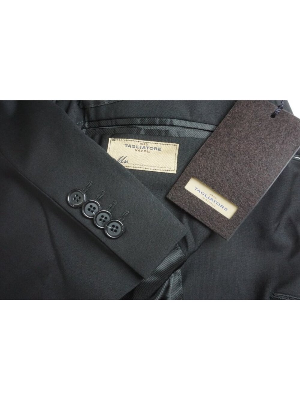 Tagliatore Solid Black 100% Wool Sport Coat Jacket Sz 44 BRAND NEW